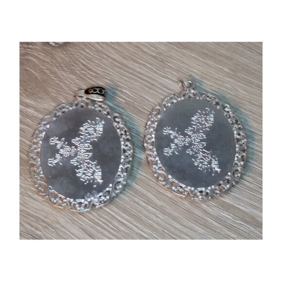 BUNDLE 2 gemstone large cabochon pendants statement style - Picture 6 of 6